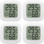 4 pack thermometre interieur mini lcd thermomtre hygrometre haute prcision moniteur avec air icne ...