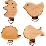 4 pcs clips en bois pour tétine bébé - animaux en métal et bois naturel - accessoires pour attache - ... 4 pcs clips en bois pour tétine bébé - animaux en métal et bois naturel - accessoires pour attache - ...
