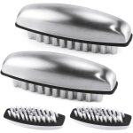 4 pices brosse a ongles main inoxydable kit, brosse a ongles pour les mains a poils durs, 2 en 1 le ...