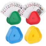 4 porte - cartes a jouer porte - cartes mains libres, support de poker debout en plastique pour enfants, ...