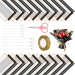 40 feuilles d'or bord blanc et noir fleurs papier d'emballage avec arrangement floral carte clip ruban ...
