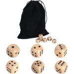 40 pices jeu de ds en bois 16 mm, grand jeu de ds en bois standard, cubes de jeu en naturel avec sac ...