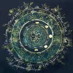 40cmx50cm - nappe de tarot arbre de vie, polymres, constellation, ination, autel, gril, fournitures ...