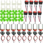 40pcs kit dc mini moteurskit de apprentissage electrique, 1. 5 - 3v 20000 rpm 8x connecteur de batterie ...
