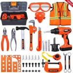 45 pices enfant outils jouet malette kit avec perceuse lectrique jouet jeu dimitation cadeau pour enfant ...