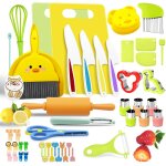 49 pices kit couteau scurit de cuisine pour enfants, couteau pour enfants pour fruits, pain, lgumes, ...