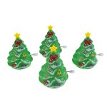 4pcs nouveaut� dr�le horloge marche tournant vert sapin de no�l cadeau de no�l petit jouet