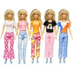 5 ensemble vtements manche courte + pantalon pour 29cm poupes accessoires bb cadeaux de nol casual ...