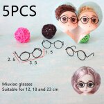 5 mini lunettes de simulation pour poup�e grande collection lunettes noires mode cadre rond sans lentilles ...