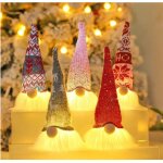 5 pcs lutin de noel decoration, gnome de noel lumineux, elfe en peluche a suspendre, dcorations kit, ...