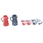 5 pi�ces 1 / 12 maison de poup�e miniature a manger porcelaine service a th� plat tasse ensemble jouet ...