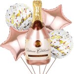5 pices ballons champagne, bire thme ballon, xxl ballon de or rose vin gants, ballon a hlium bouteille ...