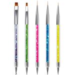 5 pices pinceaux a ongles, pinceaux en dtail a ongles, double embouts pinceaux ongle gel uv nail art ...
