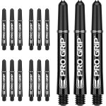 5 x sets pro grip dart shaft - 15 au total - diff�rentes tailles et couleurs. [b579]