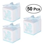 50 botes a bonbons bleu ciel motif poussette pour baby showers et baptmes - botes a drages en papier ...