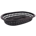 (50 pices - noir) 100 pices / 50 pices panier alimentaire forme ovale vaisselle en plastique frites ...