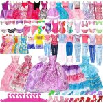 50 pices de vtements et accessoires de poupe 5 robes chics + 5 robes de soire + 3 costumes (hauts ...