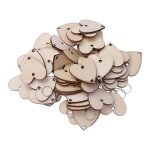 50 tranches de bois en forme de c?ur avec boucles en fer pour calendrier, rappels d'anniversaire et dcoration ...