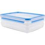 508556, 3 botes alimentaires empilables par clip, 3 x 1, 0l, 100% hermtique, transparent / bleu, clip ...