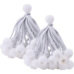 50pcs bunge balls blanc 4 pouces, corde elastique pour bche robuste, sangle de bche d'auvent, sangle ...