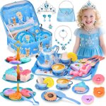 55 pcs service a th pour enfants avec etui de transport, tea party jeux de rle pour filles 3 a 8 ans, ...