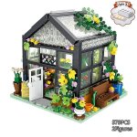 579pc verre fleurs maison caf� blocs de construction ville amis serre briques jouets pour enfants fille ...