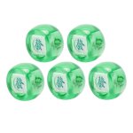 5pcs mahjong vent direction d�s est sud ouest nord sph�re jeu de divertissement d�s vert