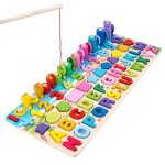 6 en 1 chiffres en bois graphiques jeu de p�che lettre multi - fonction tableau assorti apprentissage ...