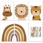 6 feuilles affiche decoration murale deco chambre bebe(21x30cm), affiche dcorative pour chambre d'enfant ...