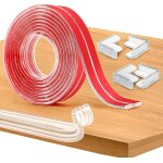 6 m baby protective table corner strip, transparent baby furniture protection strip with 4 corner protectors, ...