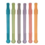 6 morceaux de molaires en silicone pour b�b�, m�cheurs pour b�b�, jouets, paille anti - manger pour enfants, ...