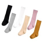 6 paire couleur unie genou - longueur bb fille longues chaussettes enfants ray printemps chaussette ...