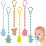 6 pi�ces attache tetine b�b�s, attaches t�tine en silicone, attache tetine sans bpa, pacifier clip chain, ...