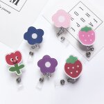 6 pièces de boucle rétractable, petite fleur simple, carte d'identité, boucle, badges de médecin et d'infirmiè ... 6 pièces de boucle rétractable, petite fleur simple, carte d'identité, boucle, badges de médecin et d'infirmiè ...