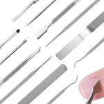 6 pices ensemble de pedicure, double tte ramasseur d'ongles, limes et elvateurs pour ongles incarns, ...