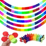 6 pices guirlande carnaval 3m, colore guirlande papier, guirlande multicolore papier, dcoration intrieure ...