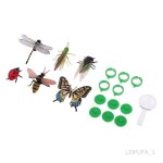 6 pices mini figurines animaux insectes en plastique avec loupe pidestal et anneau science enfants ...