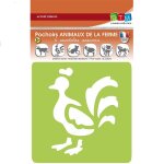 6 pochoirs enfants  les animaux de la ferme