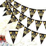 60 ans deco anniversaire, 60e joyeux anniversaire banni�re guirlande, 60e anniversaire guirlande drapeaux ...