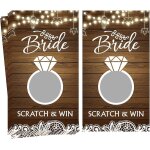 60 feuilles rustique douche nuptiale a gratter jeu jeux de mariage, douche nuptiale