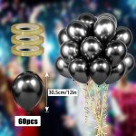 60 pices ballons anniversaire noir avec 3 rouleaux de rubans colors ballons a hlium 12 pouces ballons ...