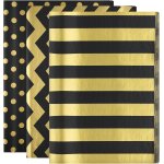 60 pices papier de soie noir or en vrac 3 style papier d'emballage mtallique dcoratif pour les mariages ...