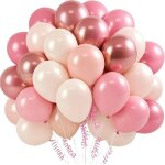 60 st�ck luftballons rosa beige, 12 zoll helium ballon