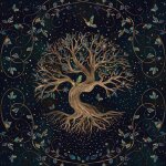 60cmx40cm - nappe de tarot arbre de vie, polymres, constellation, ination, autel, gril, fournitures ...
