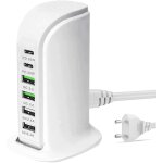 65w 6 port usb chargeur multiple, cadeau d'anniversaire, cadeaux de vacances pour la famille et les amis, ...