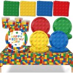 69 pièces vaisselles anniversaire kit pour enfants à thème blocs construction avec assiettes papier tasses ... 69 pièces vaisselles anniversaire kit pour enfants à thème blocs construction avec assiettes papier tasses ...