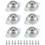 6pcs ball bearing transfer wheels with 12 screws for luggage trolleys wheelchair carbon steel
