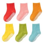 6pcs chaussettes antidrapantes enfant 12 - 36 mois - 6 paires de socquettes pour bb, enfants, fille, ...