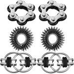 6pcs fidget toy anti stress jouet, jeu de chane flippy, six chanes a rouleaux, bague de massage des ...