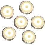 6pcs lampe dtecteur de mouvement, lampe de placard, veilleuse 6 led, automatique appliques pour vitrines ...
